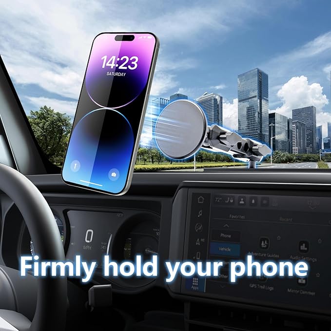 for Jeep 2024 2025 Wrangler JL JLU JT 4XE Phone Mount - Dashboard Phone Holder for Jeep Wrangler Gladiator 2/4 Door Accessories, with The Strongest Magnet (NOT for 1945-2023 JL JT)