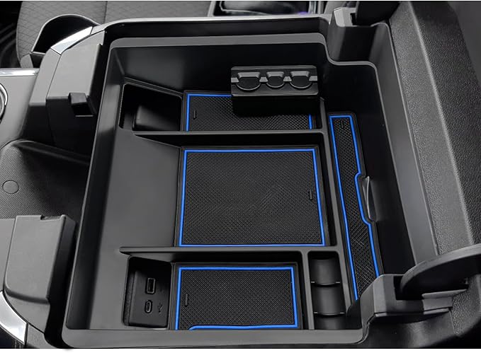JOJOMARK Center Console Organizer Tray fits for 2022-2025 GMC Sierra/Chevy Silverado 1500 Accessories,2024-2025 Silverado/Sierra 2500HD 3500HD (Wireless Charging With Full Console w/Bucket Seats Only)