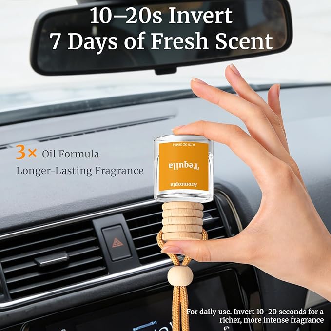 Car Air Freshener Diffuser 2 Pack, Hanging Car Fragrance Diffuser - Fresh Linen Fragrance Oil Air Diffuser for Car, Long Lasting Refreshing Fragrance Gift, Pack of 2