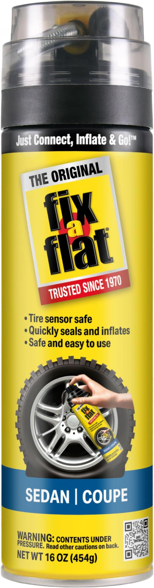Fix-A-Flat S60420 Aerosol Emergency Flat Tire Repair and Inflator, for Standard Tires, Eco-Friendly Formula, Universal Fit for All Cars, 16 oz. (Pack of 1)