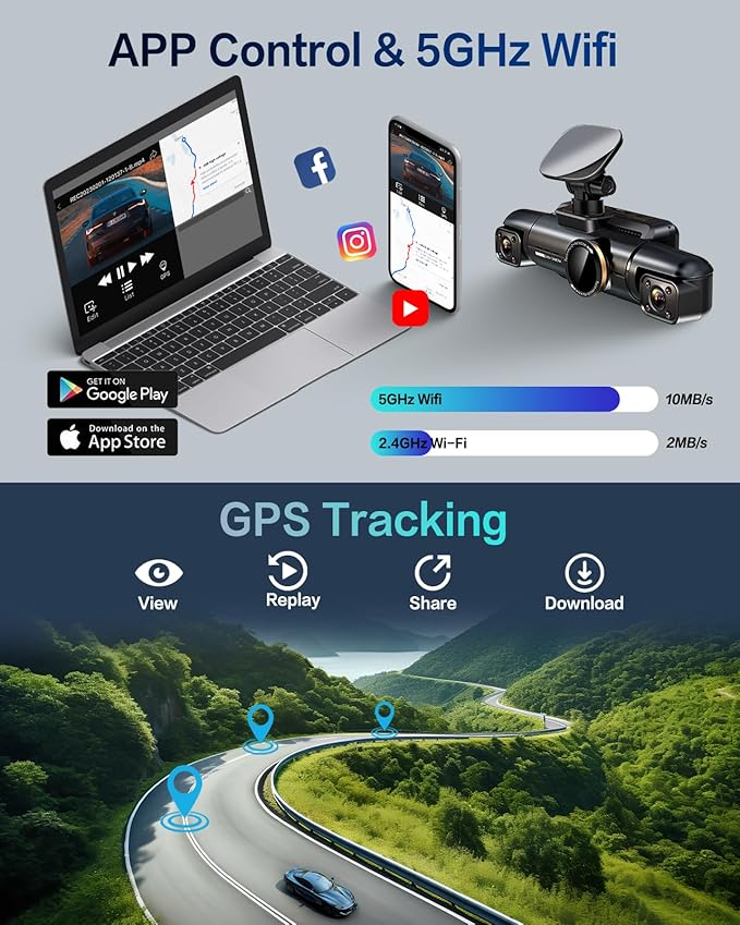Neideso 4 Channel Dash Cam Front Rear, Free 64G Card Included, AI Fatigue Driving Monitor, 360° View 4K 2160P Dash Camera for Cars, 5G WiFi GPS, 8 IR Lamps Night Vision, 24H Parking Mode, N700Pro
