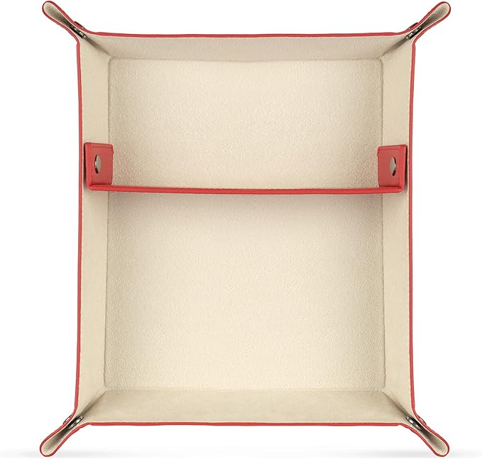 Londo Leather Tray Organizer - Practical Lightweight Water Resistant Computer Table Desk Storage Box for Wallets, Watches, Keys, Coins, Cell Phones and Office Equipment