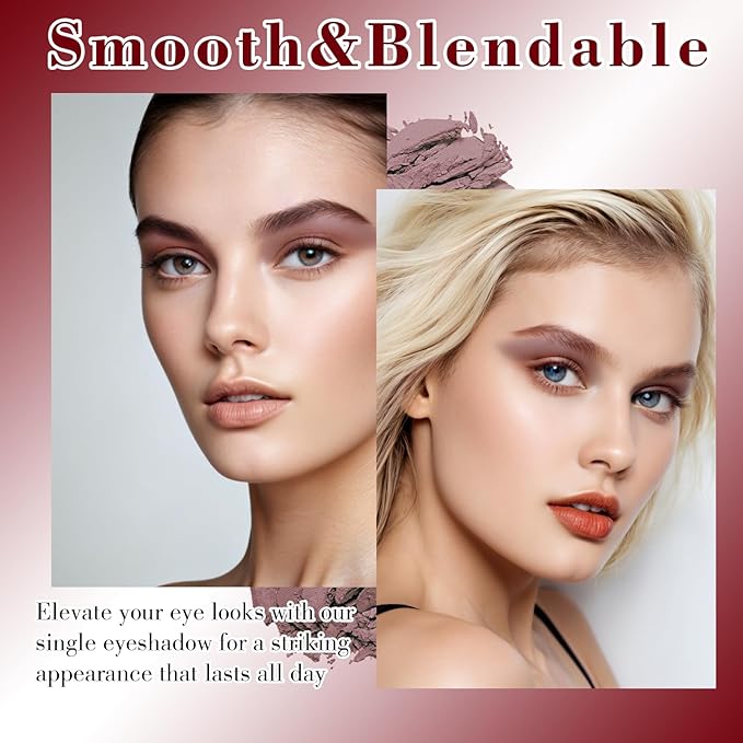 MEICOLY Mauve Eyeshadow with Mirror,Nude Brown Taupe Matte Eye Shadow Palette,Pressed Powder Single Eyeshadow for Women and Girls,Eye Makeup Eyelid Color,High Pigment,Long Wearing