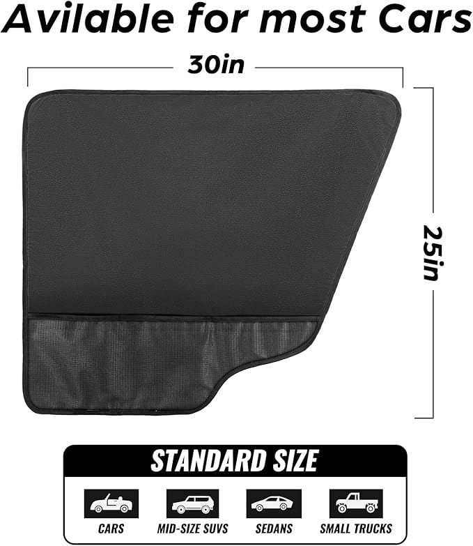 fidozen Dog Car Door Protector - 2 Pack Durable & Universal Fit Anti-Scratch Waterproof Vehicle Door Covers, Guards Your Car from Dog Scratching, Essential Accessories for SUV Interiors，Black