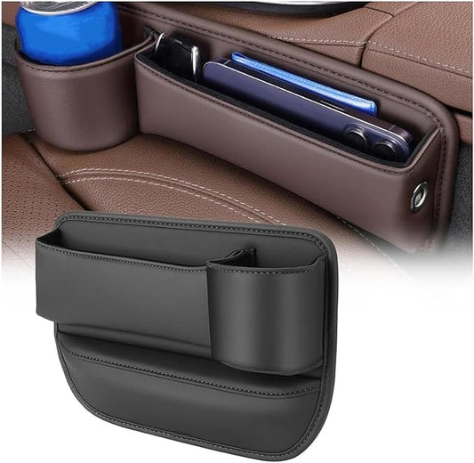 Car Seats Gap Organizer Storage Box for M&azda CX-5 2022-2025 Car Leather Cup Holder Gap Bag Seats Gap Filler Organizer Interior Accessory,Black-Right