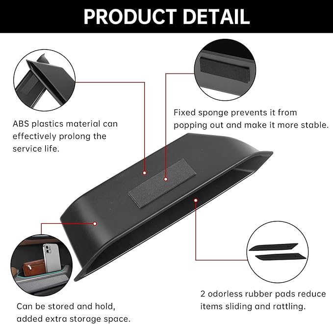 2PCS Front Door Handle Storage Box for Ford Bronco 2021 2022 2023 2024 2025 Accessories Phone Holder Door Grab Pocket Storage Organizer ABS Plastic, Black Mat, Not for Sport