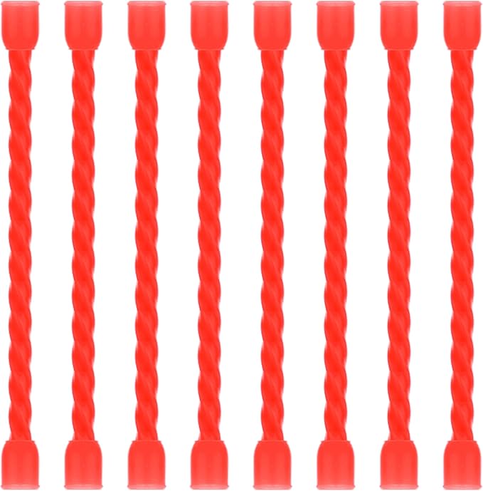TRIPLE DEER 8Pcs 3-Inch Silicone Cable Ties Colorful Reusable Steel-Core Silicone Twist Gear Tie Straps for Bundling and Organizing, Bendable Holder Strap for Indoor and Out All Purpose, Red