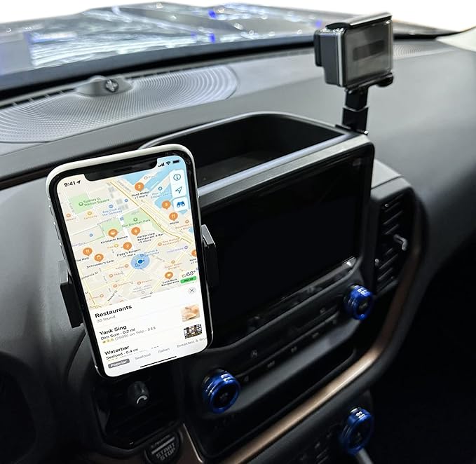 sukemichi Dash Phone Mount for Bronco Sport, Cell Phone Holder & Camera Mount, Multi-Function Dashboard Phone Holder Mount with Tray for 2021-2024 Ford Bronco Sport Accessories 2 Door 4 Door