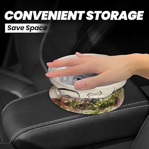 The Famous Paris Eiffel Tower Car Trash Can Leak Proof Hanging Waterproof Garbage Can Multipurpose Trash Bin for Car SUV Front Seat Headrest Collapsible and Portable Storage Pocket