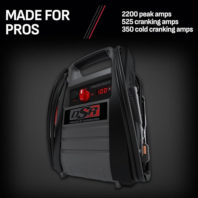 Schumacher Electric DSR ProSeries Car Battery Jump Starter & Portable Power Station - 2250 Peak Amp 12V Car Starter & Jump Box- Digital Display, Heavy-Duty Booster Cables - DSR167