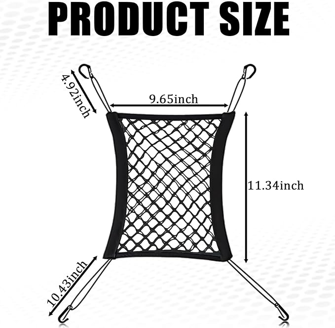 Dog Car Net Barrier, Seat Back Net Storage Bag, Car Front and Rear Seat Elastic Isolation Net, Easy to Install, Driving with Children and Pets is Safer, Universal for Cars, SUVs, Trucks