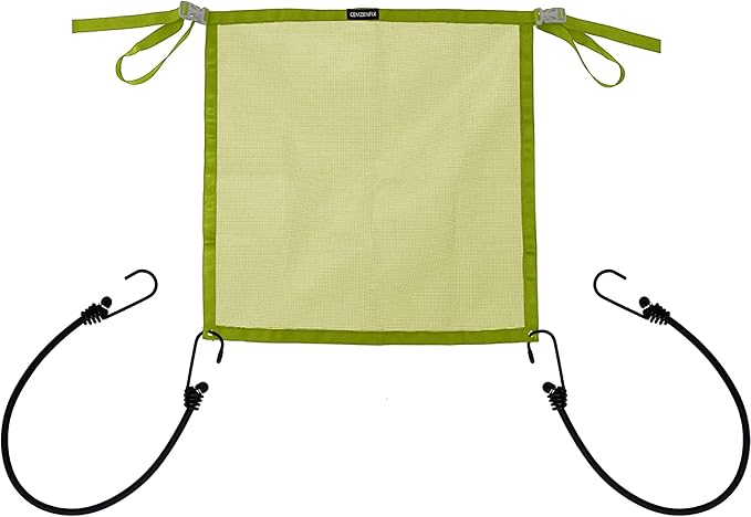 Universal Dog Car Net Barrier – Sturdy Mesh, Easy Install, Breathable Design, Easy to Clean, Flexible Bungee Cords for Adjustable Fit 23"×23" (Light Green)
