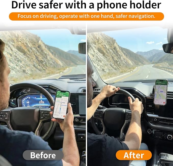 13.4”Screen Dashboard Phone Holder Compatible with 2022-2026 Chevy Silverado&GMC Sierra Center Console Organizer Dash Phone Mount Dash Tray for Silverado Accessories(Silverao/Sierra 22-26)