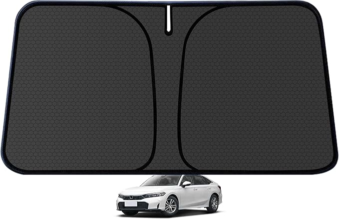 Civic Customized Windshield Sun Shade for 2022-2025 2026 Civic LX/EX/EX-L/Touring (Not for 2022 Sport) Sedan Front Window Sunshade Visor Protector Foldable Blocks UV Rays Keep Car Cooler Accessories