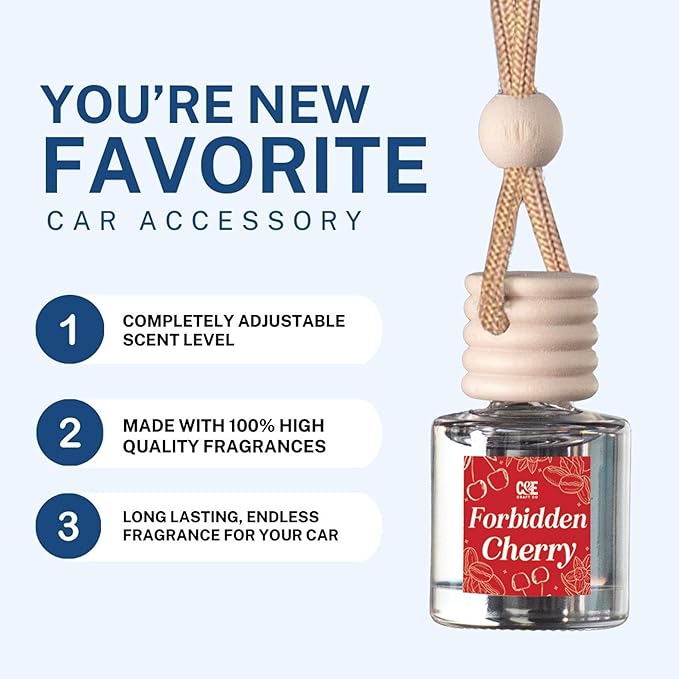 C&E Craft Co Hanging Car Air Freshener Diffuser 2 Pack, Long Lasting Fragrance Oil Car Freshener, Glass Bottle Auto Air Freshener, Made in USA (Campfire Marshmallow)