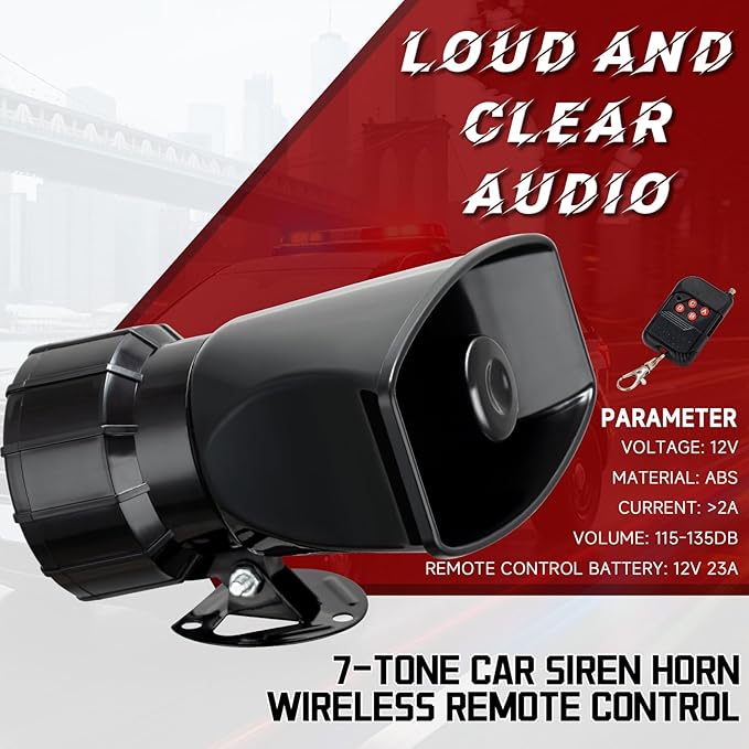 Alarm Horn Siren 7 Sound Police Siren 100w 12v Car Alarm Sirens Pa Speaker System Emergency Amplifier Alarms Kit Horn for Car Truck Lorry Boat
