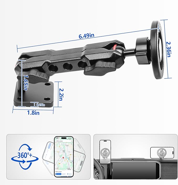 sukemichi Magnetic Phone Mount for 2024 Jeep Wrangler - Adjustable Smartphone Bracket Cell Phone Automobile (Magsafe Phone Mount)