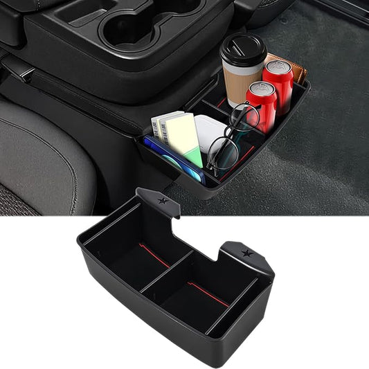 Center Console Hanging Storage Box,Split-bench Folding Seat Armrest Organizer Tray Insert Replace for Silverado/for Sierra 1500 2019-2025 and for Silverado/for Sierra 2500HD 3500HD 2020-2025