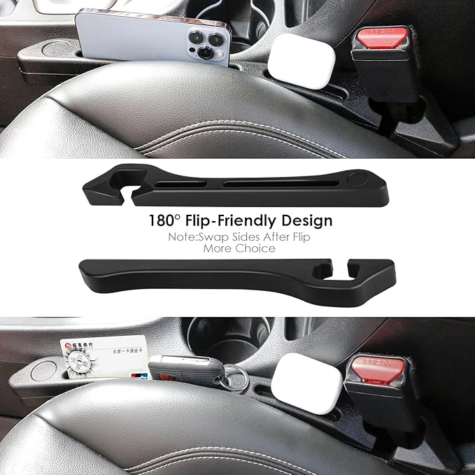 Car Seat Gap Filler, 2 Pack Seat Gap Filler Organizer with Seat Belt Holes, Seat Gap Fillers Between Seat and Console
