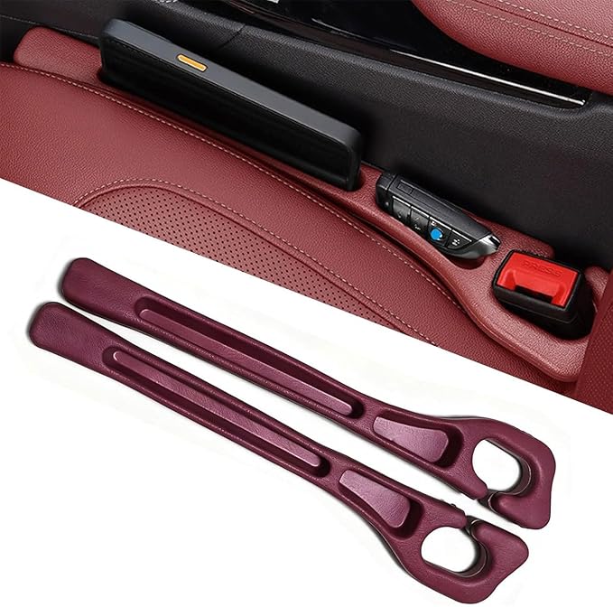 2 PCS Car Seat Gap Filler for BMW X1 X3 X5, Seat Gap Plug with Storage Slot Console Organizer to Stop Items Falling Between Seats Plug Play,B/Red