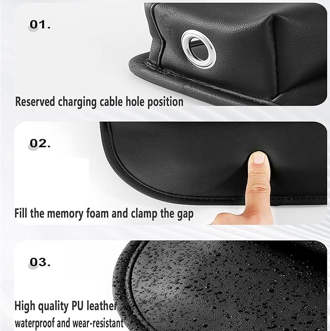 Car Seat Gap Filler 2 pack Car Gap Filler Seat Organizer Front Seat Leather Car Accessories for Women Men, Car Essentials for SUV Truck, Adjustable Seat Gap Filler Organizer (Black 2 pack)