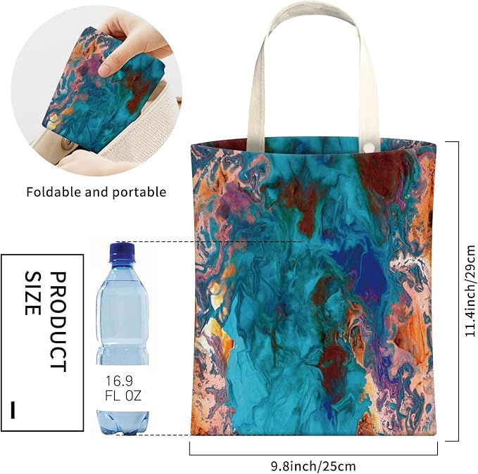 Cute Car Trash Can, Hanging Canvas Car Back Seat Organizer and Storage Bag, Funny Car Trash Bag for Travelling, Outdoor Abstract Blue Orange Print