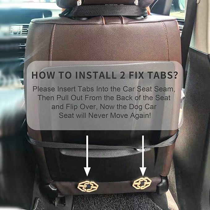 GENORTH Dog Car Seats for Small and Medium Dogs,Portable Puppy/Pet Car Booster Seat with Clip-On Leash and Mesh Window for Pet Up to 20 lbs