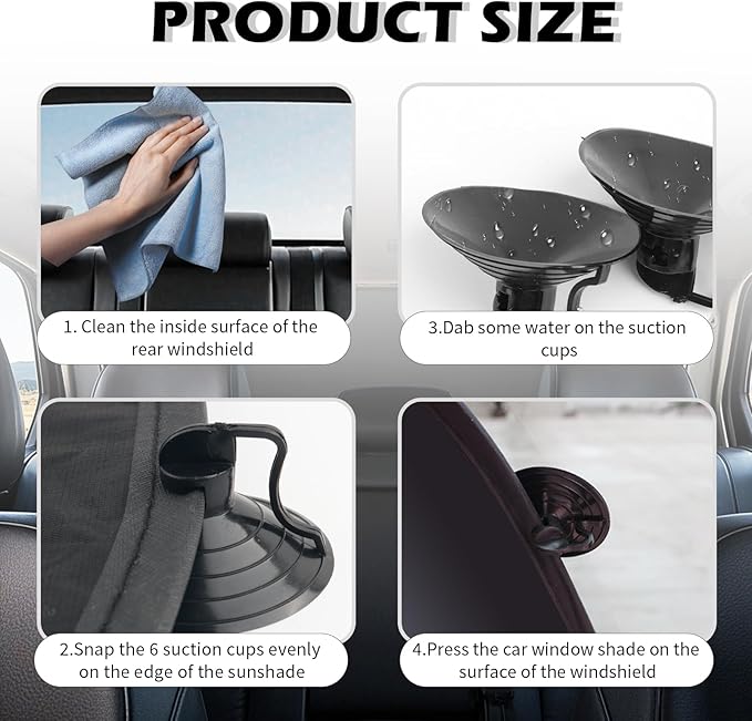 Back Window Sun Shades for Car,210T Titanium Silver Rear Window Sun Shade with Suction Cup Keeps Cars Interior Cool,39.37 * 19.76" Universal Sunshade for Car Windshield Rear