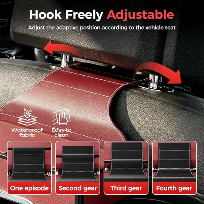 Back Seat Car Organizer,3 in 1 Car Backseat Storage Box with Cup Holder,Tissue Box,Trash Bin&Hooks,Multifunctional Waterproof Storage for Hold Phones Snacks Drinks Handbags (1, A-Black)