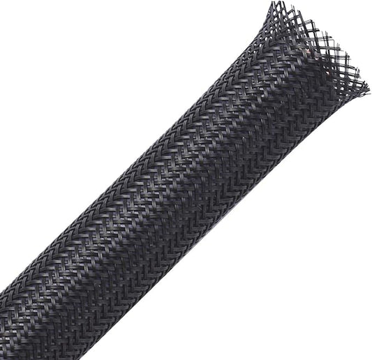 25ft - 1.5 inch PET Expandable Braided Sleeving – Black – Alex Tech Braided Cable Sleeve