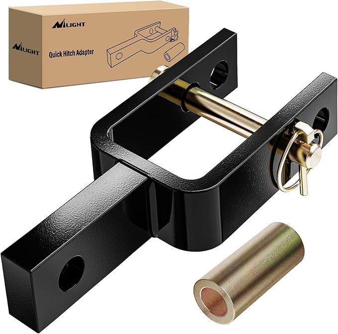 Nilight Versatile Quick Hitch Adapter with Adapter Sleeve Used to Adjust Top Link Bracket Movements Fits for Category 1 3-Point Quick Hitch Tractors
