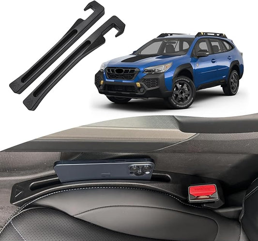 Su-ba-ru Outback Seat Gap Filler, Car Seat Gap Filler Organizer Stop Things from Dropping Customized Interior Accessories for Su-ba-ru, Black Pack of 2