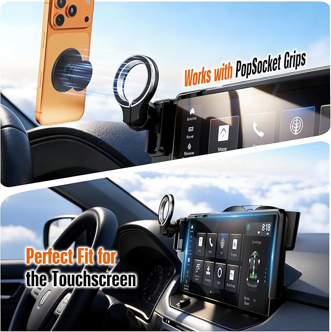 Magnetic Car Phone Mount for Honda Accord Hybrid 2023 2024 2025 2026 Only, 11th Gen Accord 12.3" Display Accessories, Snap-On Dashboard Screen Holder for MagSafe iPhone Android, Sport Touring EX-L