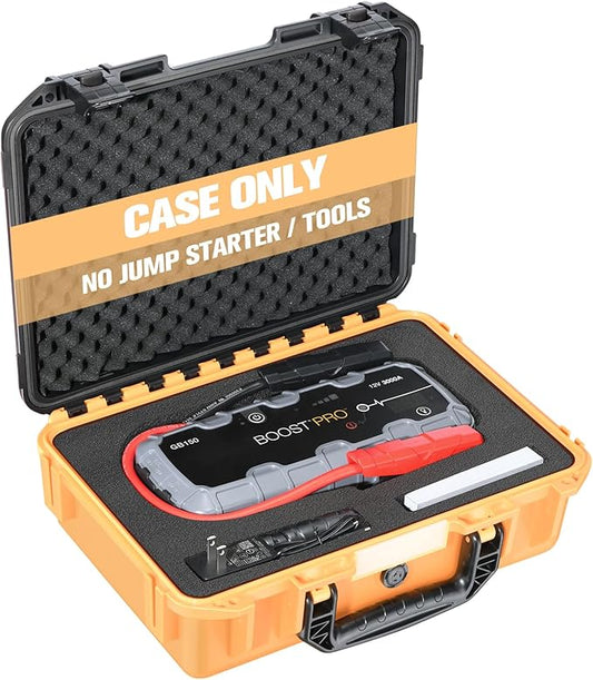 Hard Case for NOCO Boost GB150 – 3000A UltraSafe Jump Starter Box for 12V Boost Pack Power Bank, Jumper Cables & Accessories | Waterproof Hard Storage Box Portable Organizer for Travel (Orange)