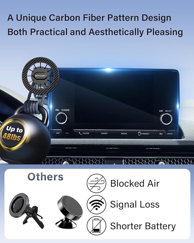 SKYLOTEC Car Phone Holder for BMW 7 Series i7 2023 2024 2025 Accessories 10.25-Inch Screen Fixed Clip, Automobile Cradles Magnetic Phone Mount Compatible with MagSafe, Strong Magnets Cell Phone Base