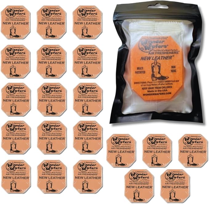 Wonder Wafers 20 count Air Fresheners Individually Wrapped New Leather Fragrance