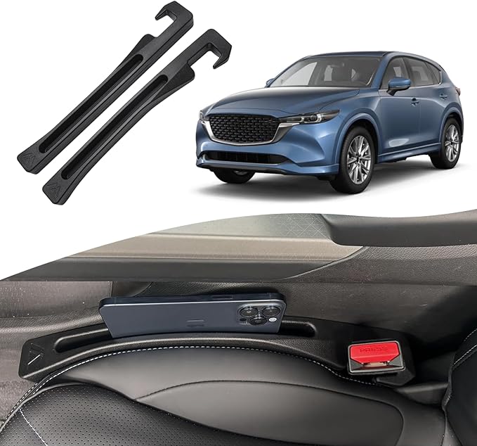 Mazda CX-5 CX5 Seat Gap Filler, Car Seat Gap Filler Organizer Stop Things from Dropping Customized Interior Accessories for Mazda, Black Pack of 2