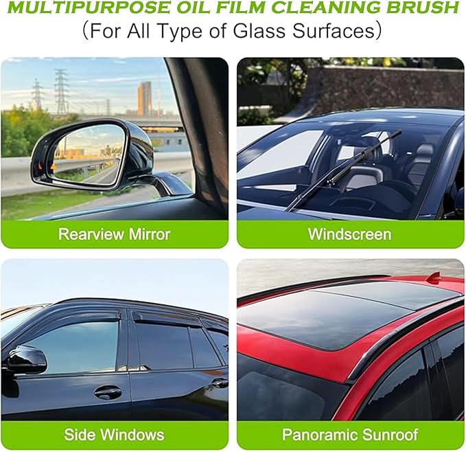 2026 Upgrade Automotive Clear Vision Windshield Cleaner, Oil Film Cleaning Brush for Car Windows, Clear Vision Glass Cleaner Car Windshield Cleaner Tool Improving Windshield Clarity & Visibility