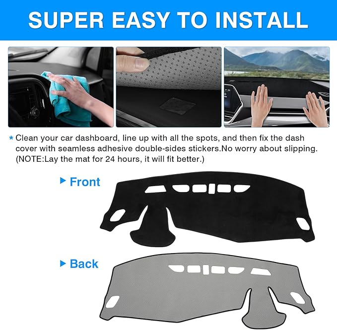 Autorder Dashboard Cover Mat for 2024 2025 2026 Chevy/Chevrolet Trax Accessories Dash Cover Upgrade Velvet Dash Mat Sunshade Glare UV Rays Protector