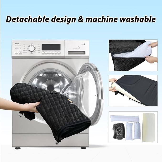 Sephyroth Dog Car Seat for Large Dogs Under 100LBS,Dog Car Bed Washable Pet Travel Safety-Black