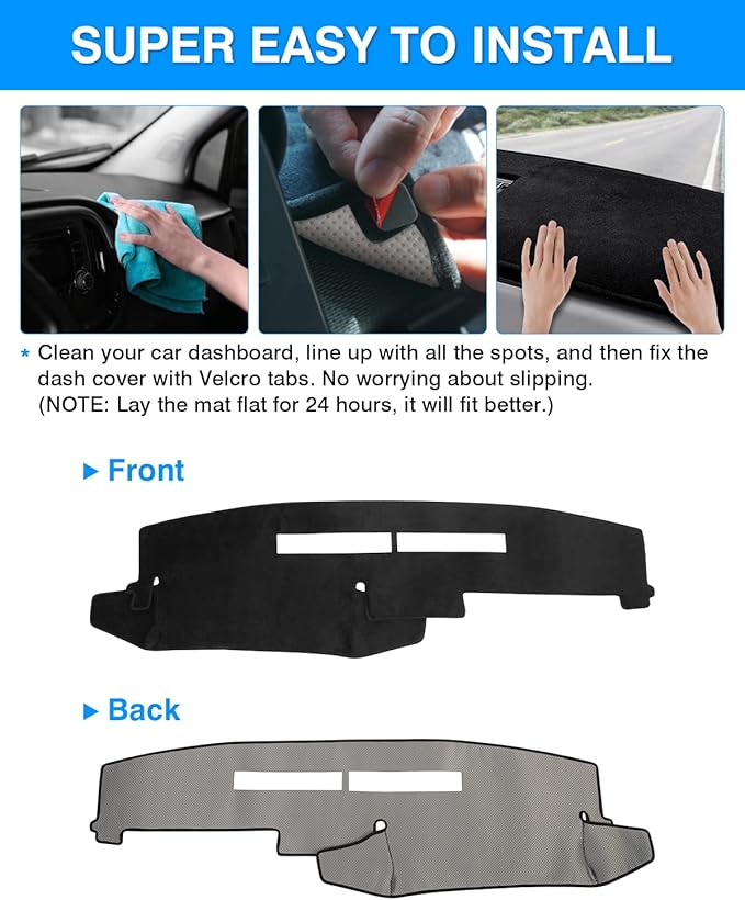 Autorder Dashboard Cover Mat for 1988-1994 Chevy Chevrolet Silverado/GMC Sierra C/K 1500 2500 3500 Pickup Truck /1992-1994 GMC Yukon/Chevy Blazer Suburban Accessories Dash Cover Flannel Dash Mat