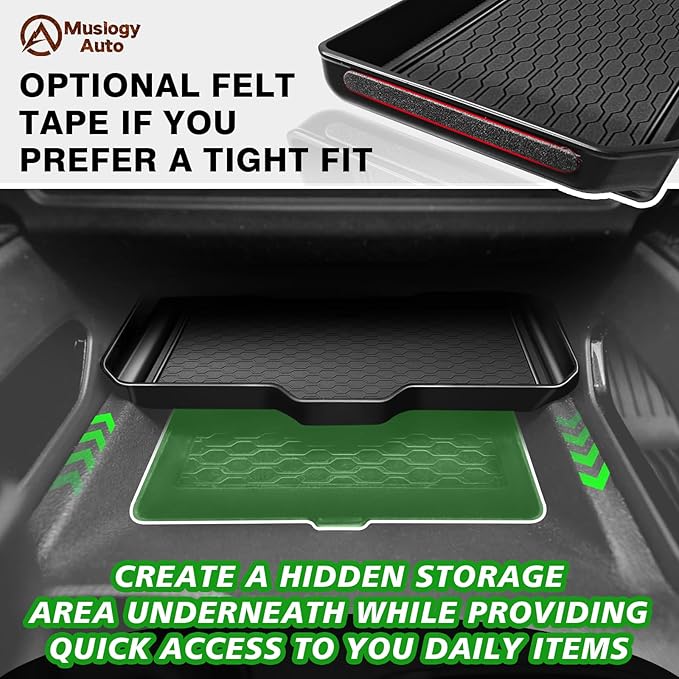 Muslogy Compatible with Nissan Frontier 2022-2025 2026 Accessories Center Console Organizer for Under Climate Controls Interior Storage Divider Tray