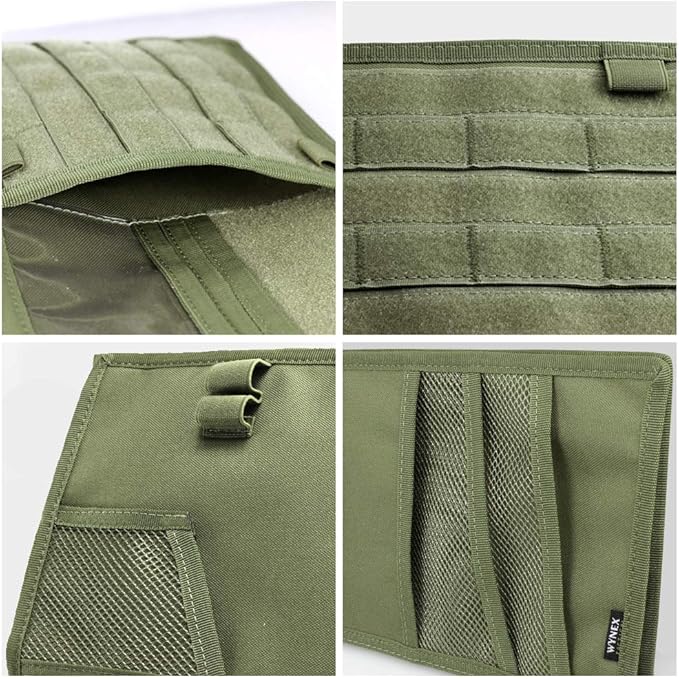 WYNEX Car Sun Visor Organizer with Double-Sided Folding MOLLE Panel, Auto Sun Visor Storage for Essentials & Tactical Gear, Compatible with Cars, Pickup, Trucks, Vans, SUVs
