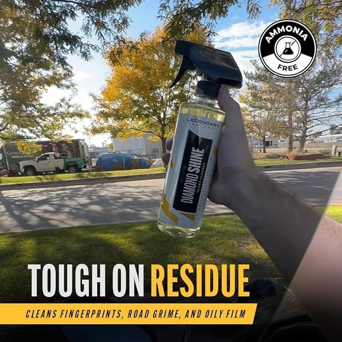 Legendary Glass Cleaner 64oz (Half Gal.) - Auto Window Cleaner Spray for Car Windows & Windshield - No Streaks, Ammonia-Free, Tint Safe - Interior/Exterior Use