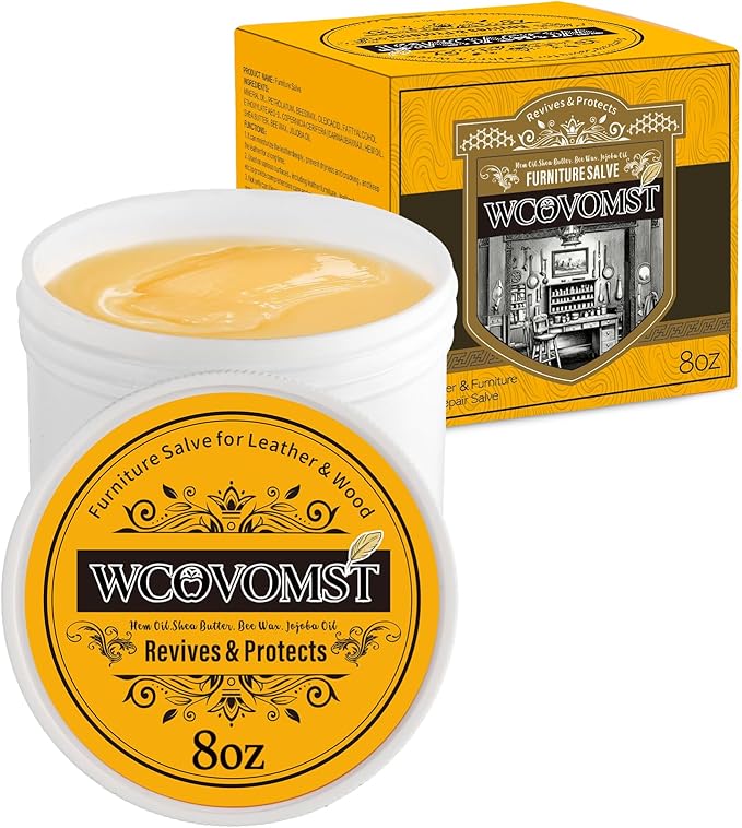 Leather Cleaner and Conditioner - Furniture Repair Salve, Restorer & Polish for Couch, Car Seat, Bag, Boot | Prevents Cracking, Fading & Water Stains | UV Protectant for Wood, Vinyl - 8oz