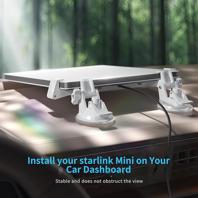ANMONE Car Mount for Starlink Mini, Suction Cup Dash Mount for Starlink Mini, Dashboard & Windshield Ensures Stable Satellite Signal,for Starlink Car Holder Bracket for Most Vehicles