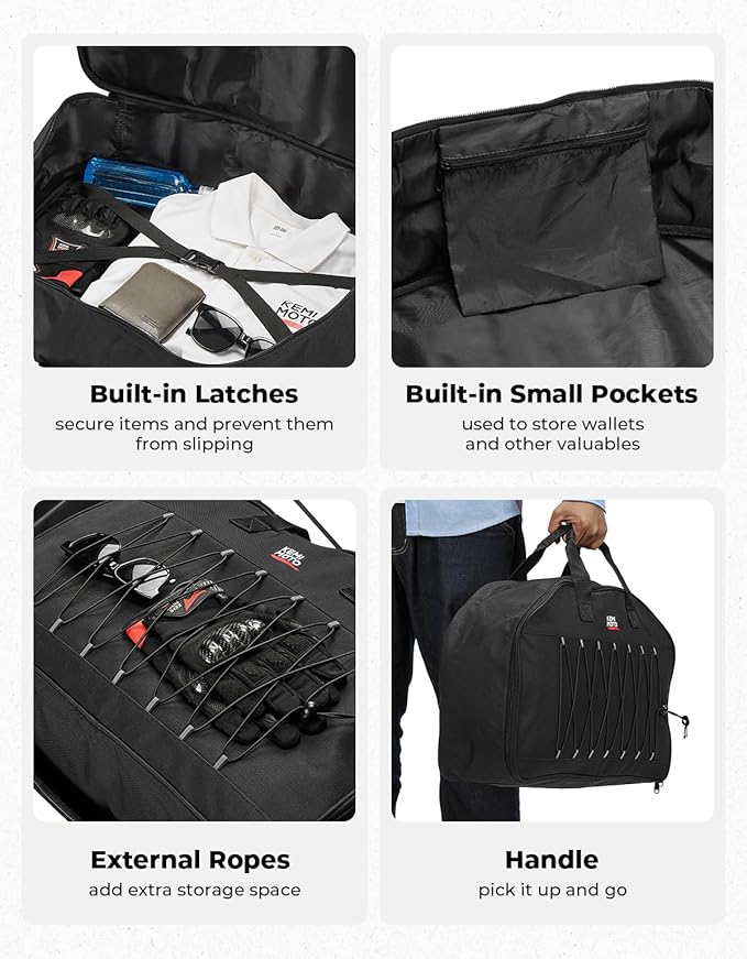 KEMIMOTO Rear Trunk Organizer Travel Soft Liner Luggage Bag 28L Compatible with Touring CVO Trike 1993-2025 Models for Street Glide Road Glide Road King (Standard Storage)