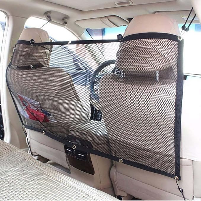 Pet net for car Dog car Fence Barrier Back seat Pet Barrier for Car Safety Net with Hooks and Straps 115 x 62 cm