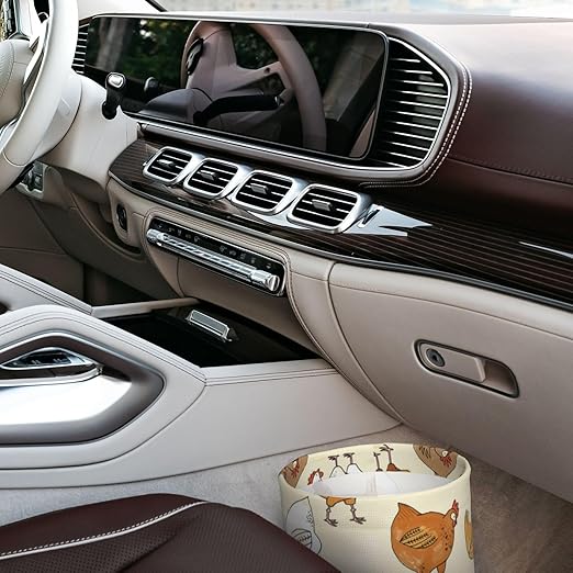 A Brood of Chickens Car Trash Can Leak Proof Hanging Waterproof Garbage Can Multipurpose Trash Bin for Car SUV Front Seat Headrest Collapsible and Portable Storage Pocket