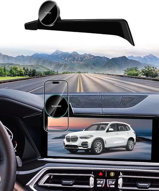 Phone Holder for BMW X5 2019-2023/X6 2020-2023/X7 2019-2022 Accessories 12.3-Inch Screen Fixed Clip, Car Magnetic Phone Mount Compatible with MagSafe, Magnets 15W Wireless Charger Cell Phone Base